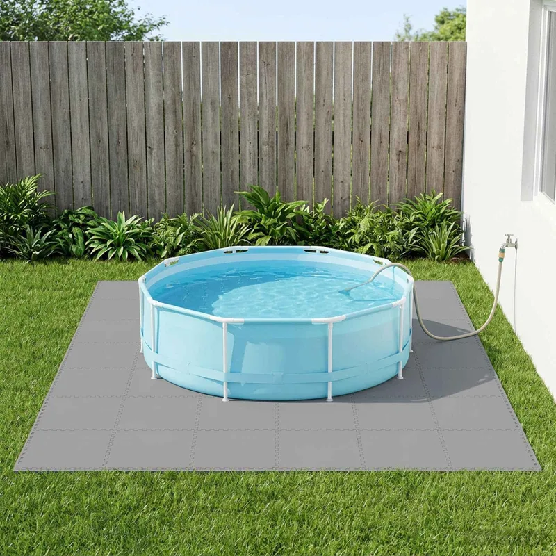 Pool Bodenschutzmatte 24 stk. Grau 8,64 m² EVA-Schaum