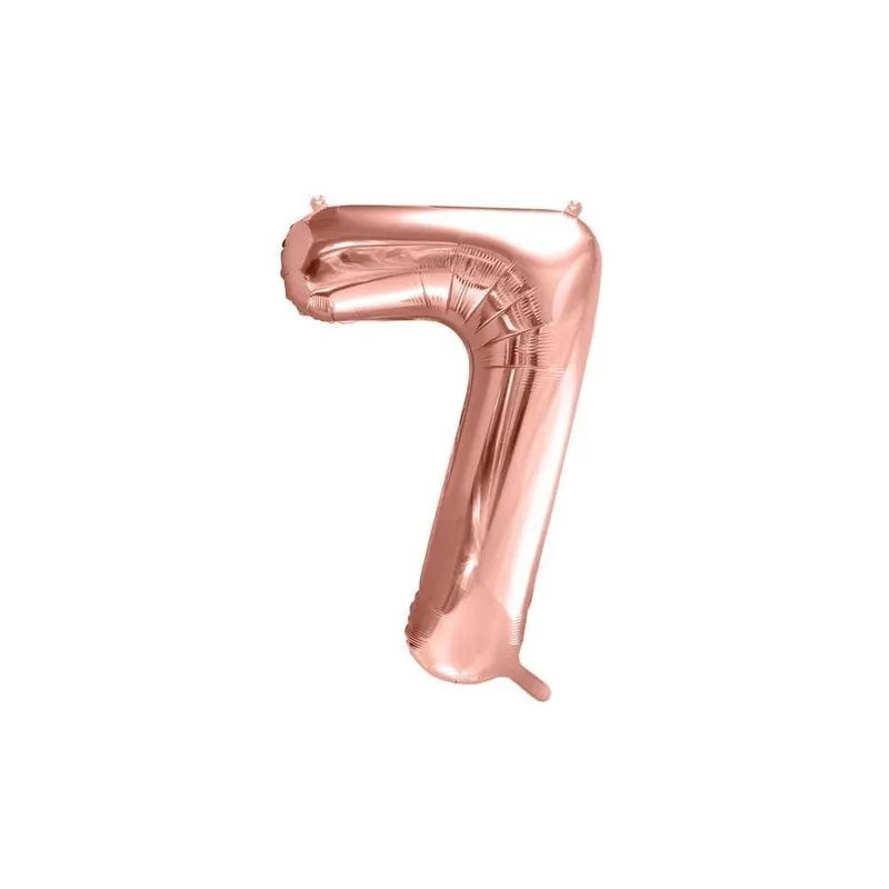 Partydeco Folienballon Ziffer 7 86 cm, Rosegold