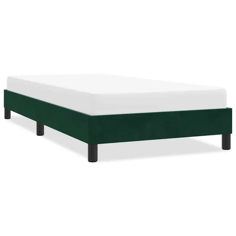 struttura letto senza materasso verde scuro 90x220 cm velluto