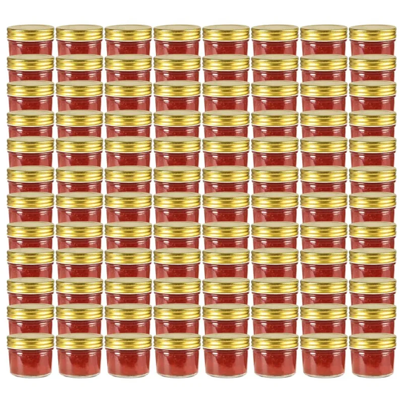 Marmeladengläser mit goldenem Deckel 96 Stk. 110 ml