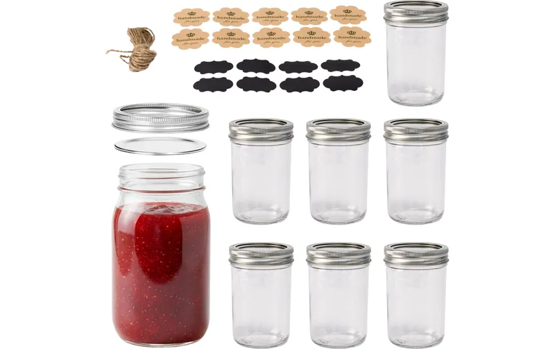relaxdays Einmachglas 500 ml, 8 pièces
