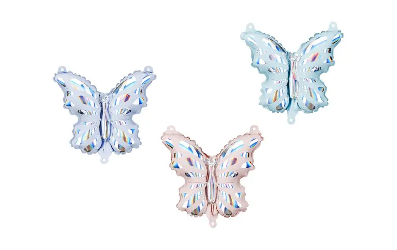 Partydeco Folienballon Schmetterling, 1 pièces, assortiert