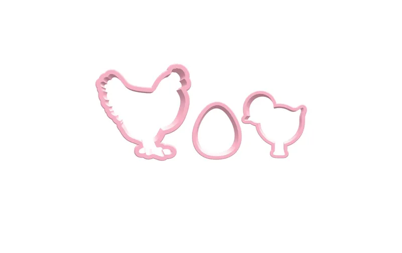 BackshopSchweiz Guetzli-Ausstecher Set Huhn e Küken rosa