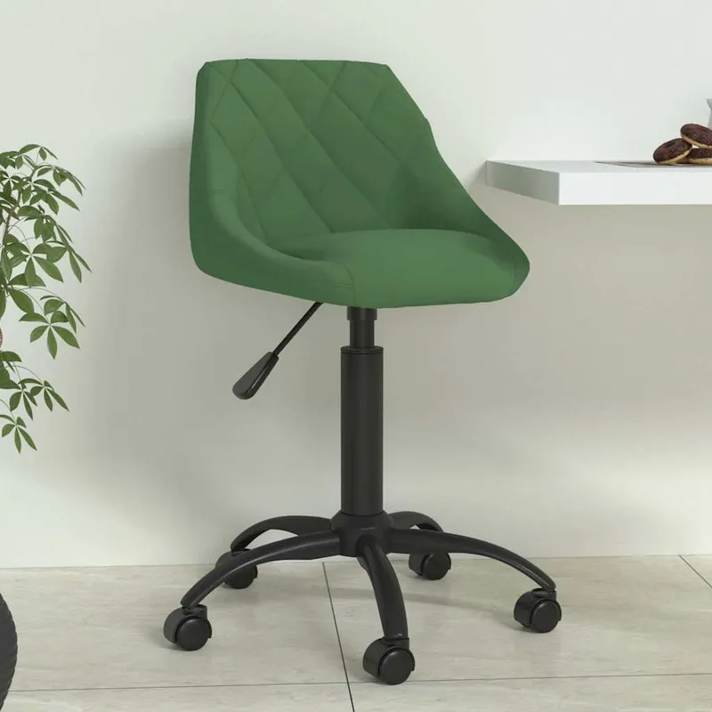 Chaise de salle à manger Vert foncé Velours