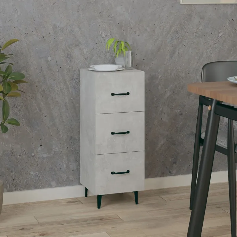 Sideboard Betongrau 34,5x34x90 cm derivato del legno