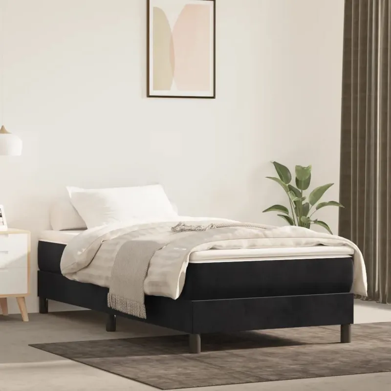 letto boxspringgestell nero 90x200 cm Samt