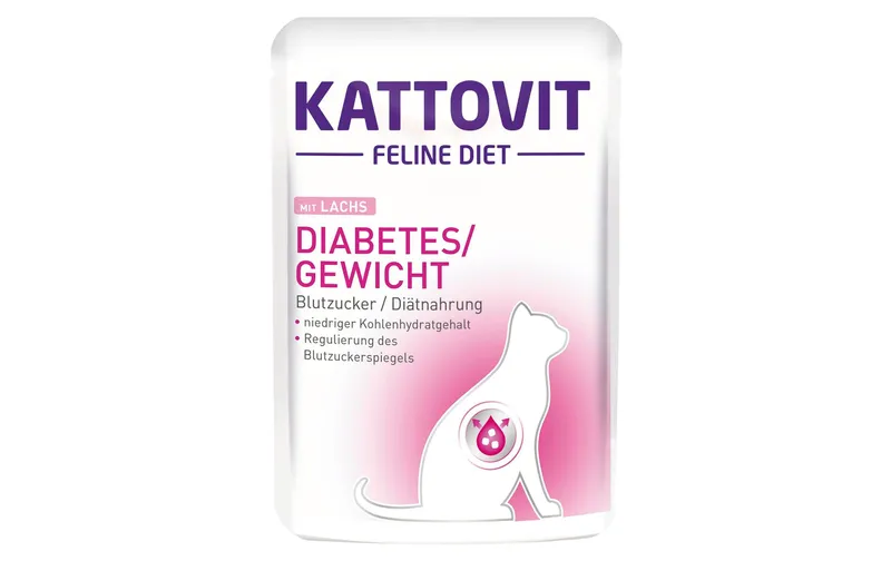 Kattovit Nassfutter Diabetes Lachs et Reis, 85 g
