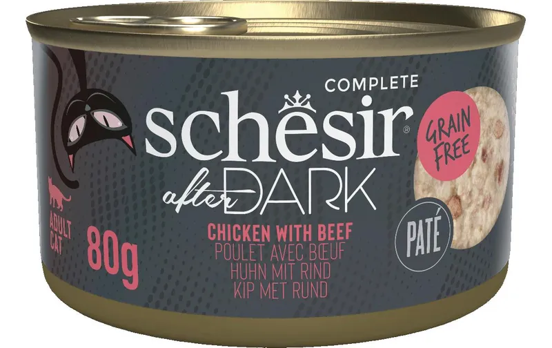 Schesir Nassfutter after Dark Complete Paté Huhn con Rind, 80 g