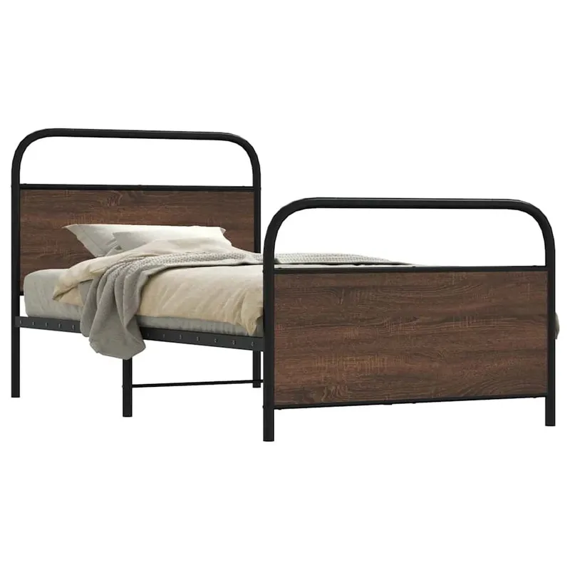 struttura letto senza materasso 100x190 cm marrone roveren-Optik
