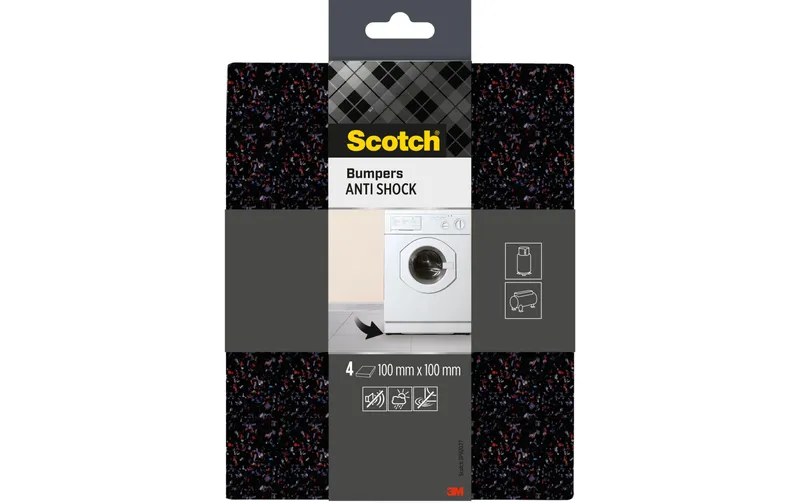 Scotch Elastikpuffer 100 mm x 100 mm, nero, 4er Pack