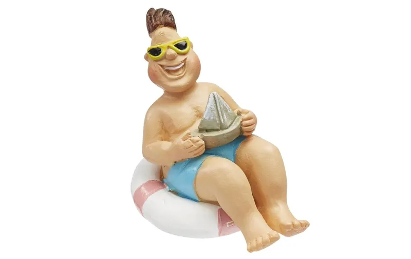 HobbyFun Mini-Figur Badeurlauber con Schwimmring 6 cm
