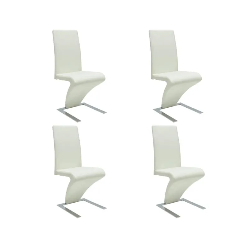 Esszimmerstühle 4 Stk. bianco Kunstleder