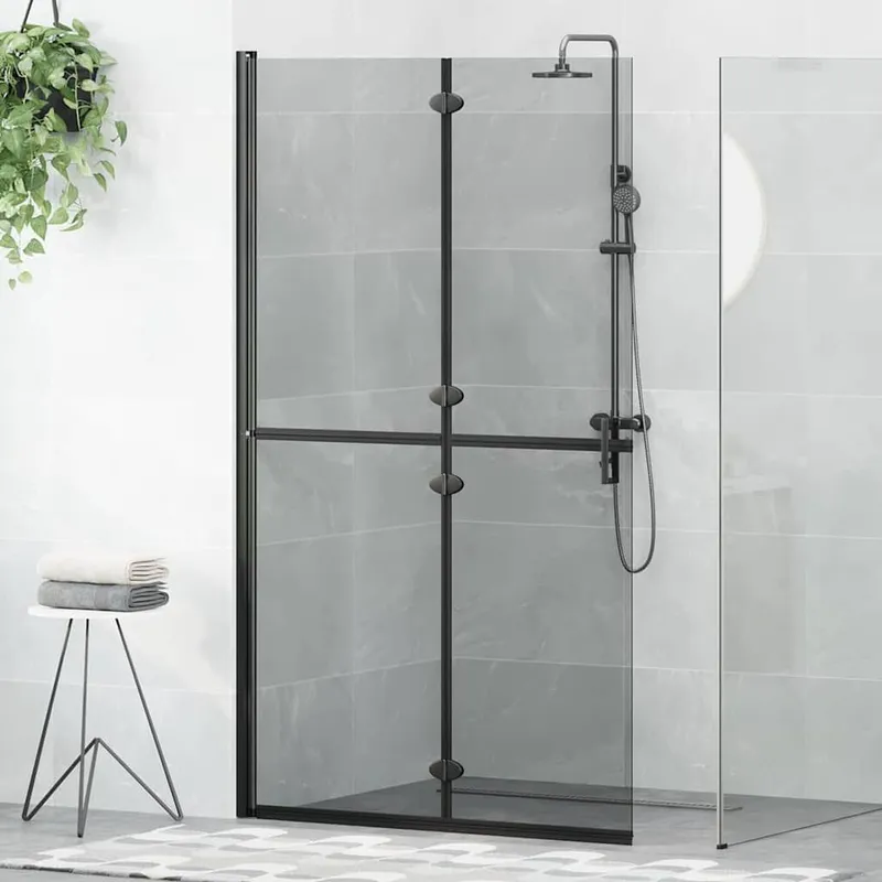 Paroi de douche à l'italienne Noir 110 x 6,5 x 190 cm