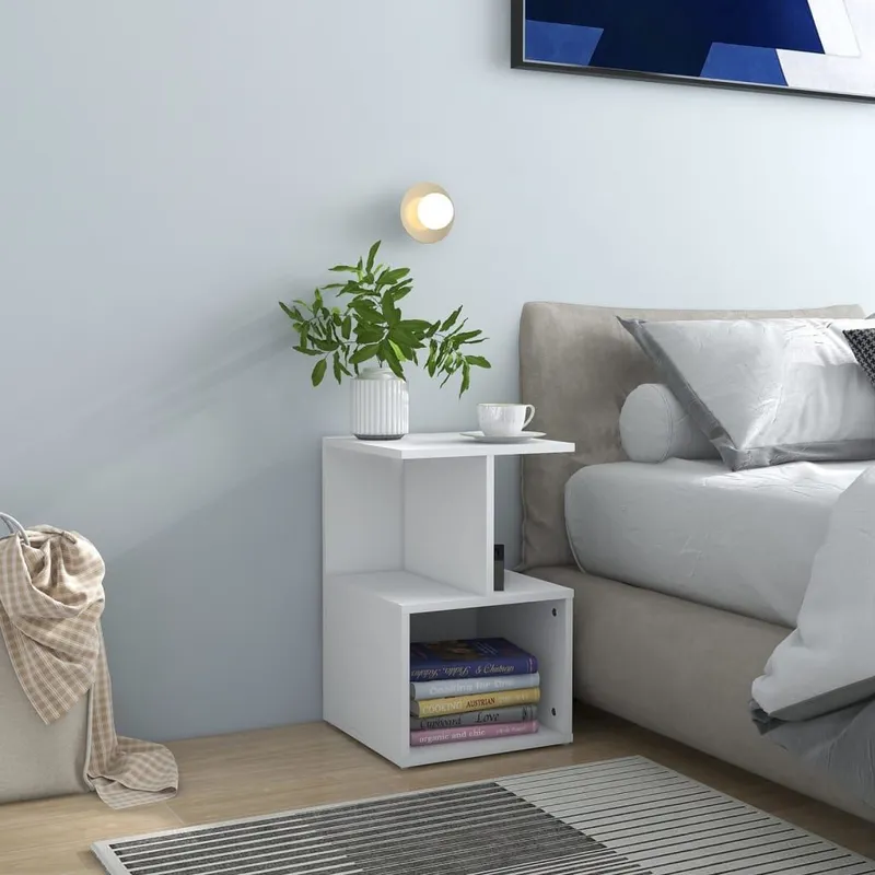 Nachttische 2 Stk. white 35x35x55 cm engineered wood