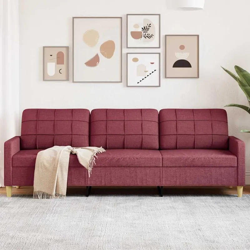 3-Sitzer-Sofa Weinrot 210 cm tessuto