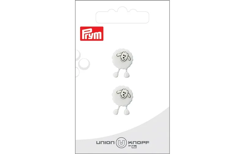 Prym Union Knopf Knöpfe Schaf 18 mm, 2 pezzi, bianco