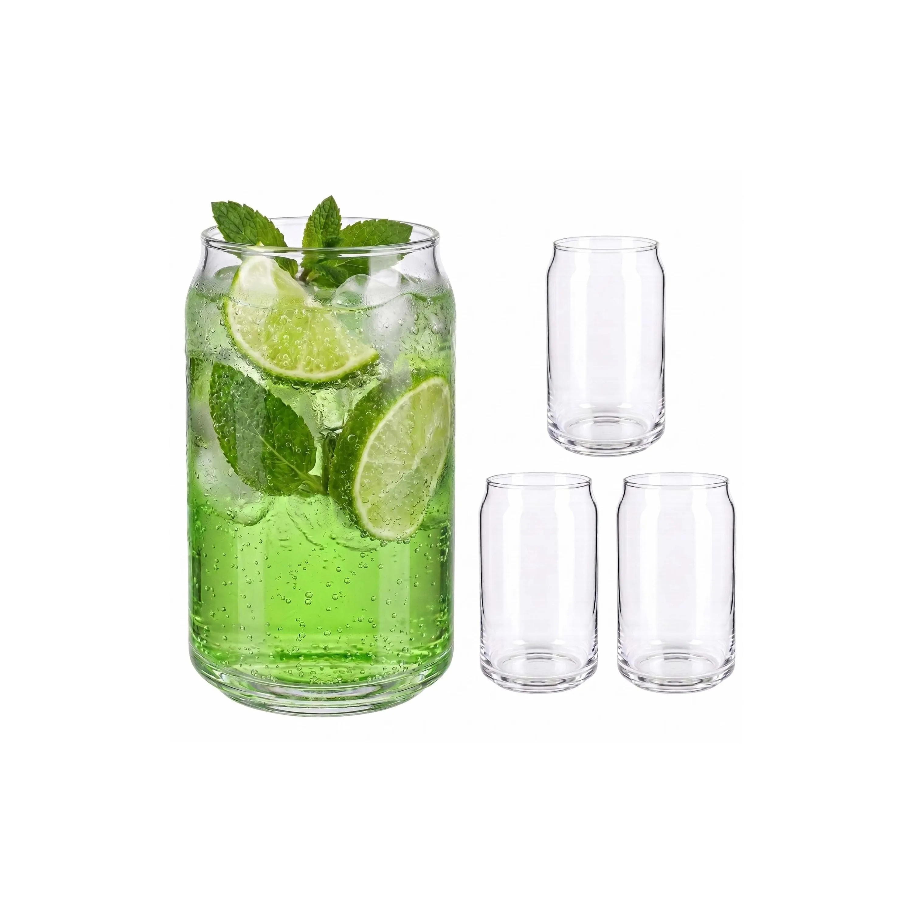 relaxdays Highball-Glas 480 ml, 4 Stück, Transparent