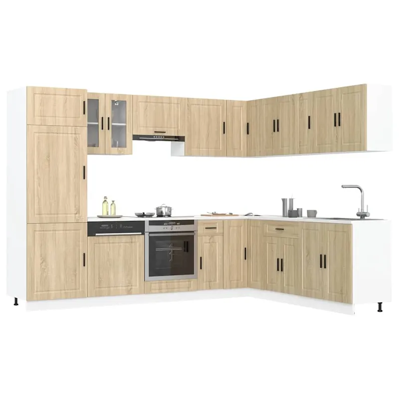 Ensemble d'armoires de cuisine 14 pcs Porto bois d'ingénierie