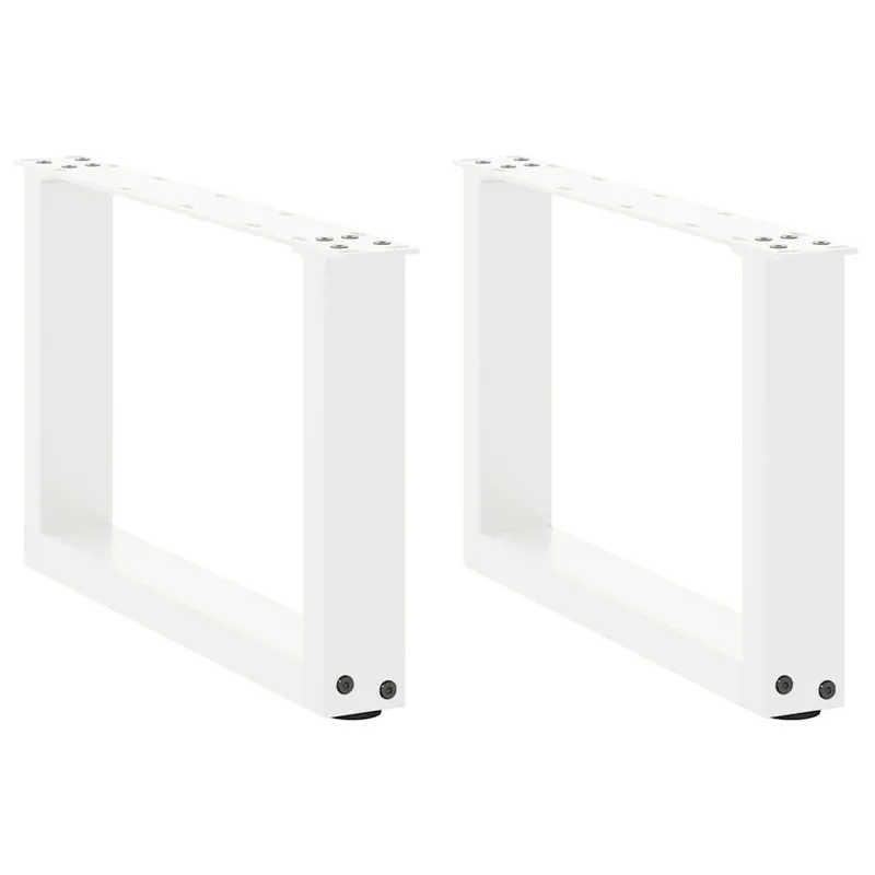 Couchtischbeine U-Form 2 Stk. bianco 50x(30-31) cm Stahl