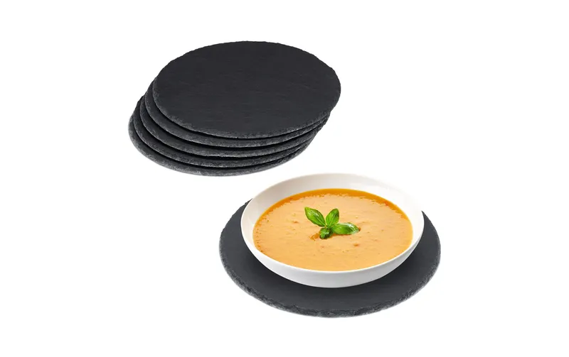 relaxdays Servierplatte anthracite, 6 pièces