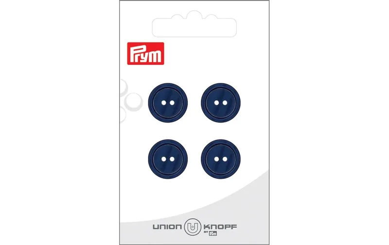 Prym Union Knopf Knöpfe Polyester 15 mm, 4 pezzi, Marineblau