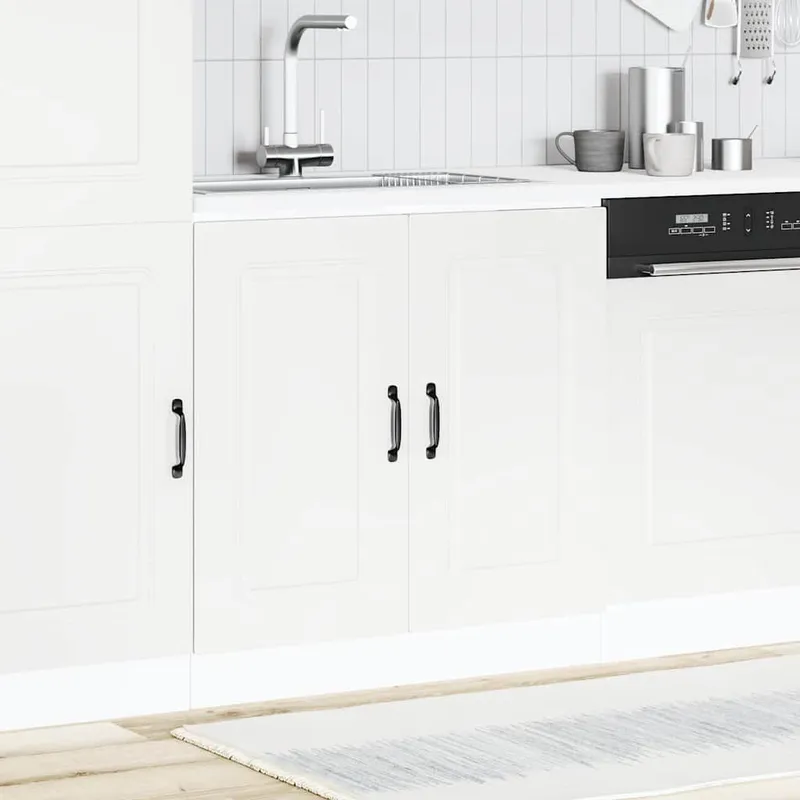 Meuble bas pour évier Kalmar blanc 80x46x81,5cm bois ingénierie