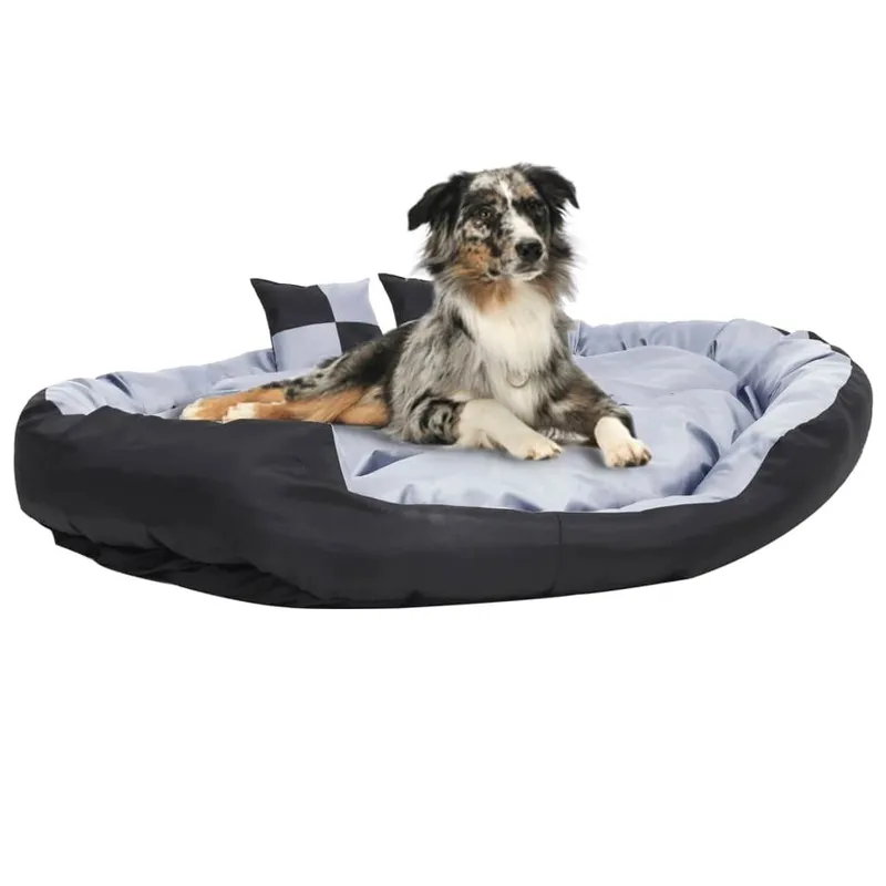 Hundekissen Wendbar und Waschbar Grau und Schwarz 150x120x25 cm