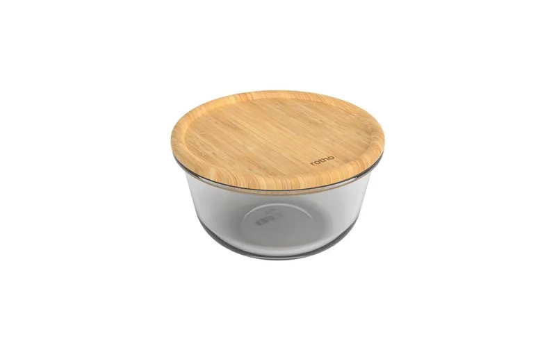 rossoho Glasdose mit Bambusdeckel NALA 1 l, trasparente