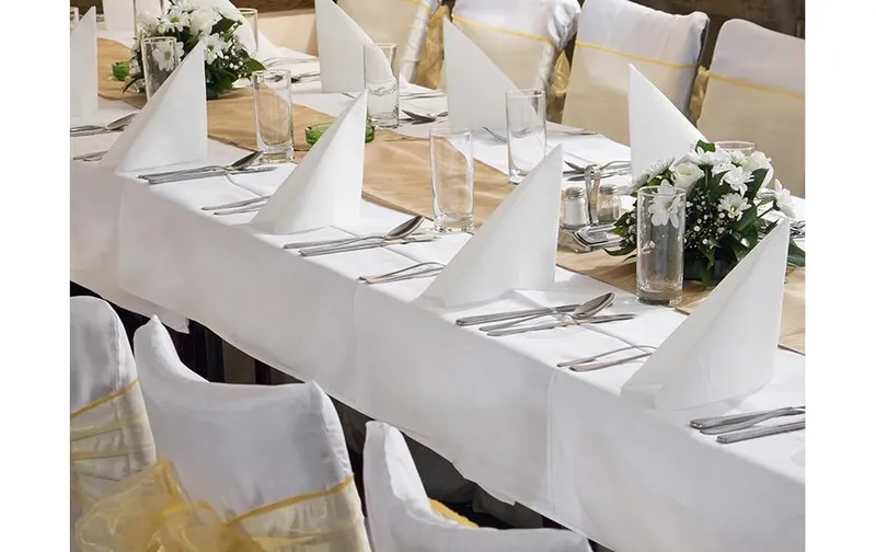 Partydeco nappe Rechteckig, 140 cm x 170 cm, blanc