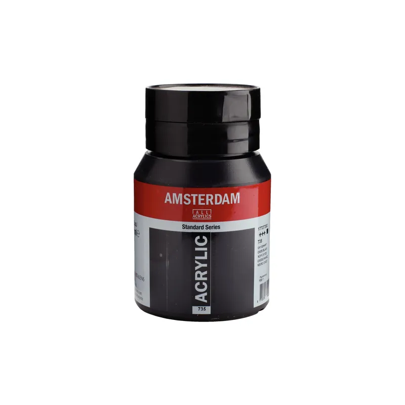 Amsterdam Acrylfarbe Standard 735 Oxidschwarz Deckend, 500 ml