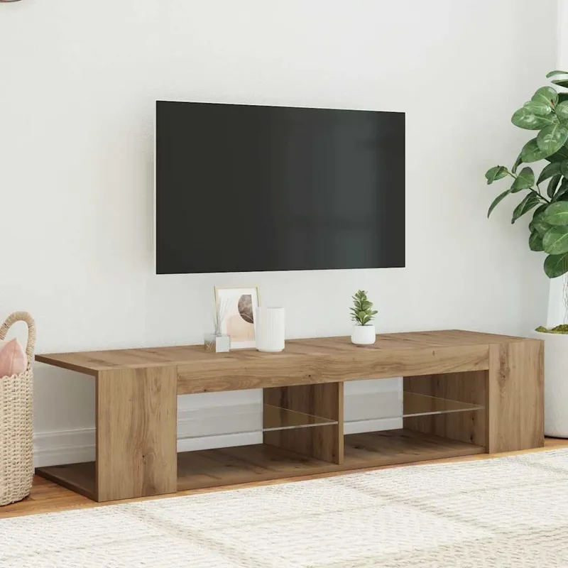 TV-Schrank con luci LED Artisan-rovere 135x39x30 cm