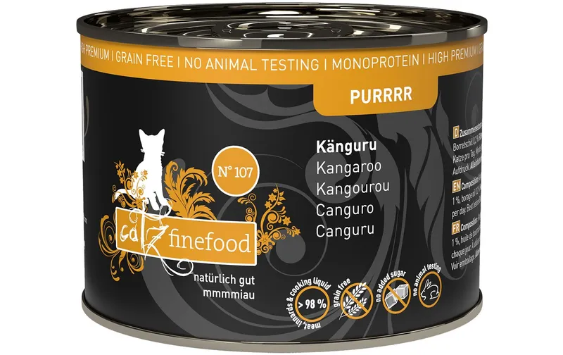 catz finefood Nassfutter Purrrr No.107 Känguru, 6 x 200 g