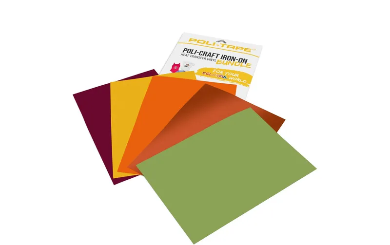 Poli-Tape Aufbügelfolie Herbst A4, mehrfarbig, 5 pezzi
