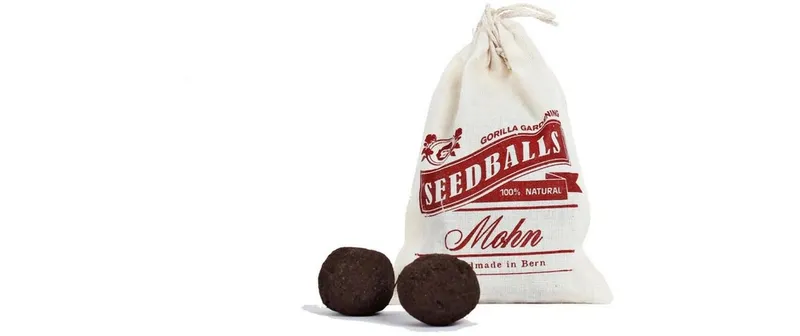 Gorilla Gardening Seedballs Mohn im Baumwollbeutel