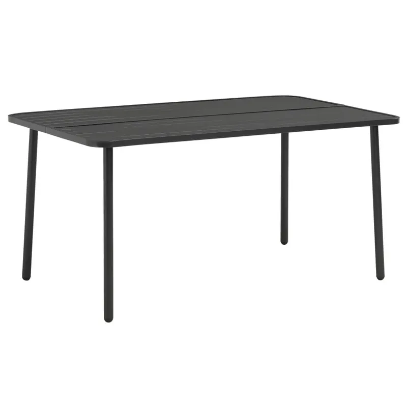 Gartentisch Dunkelgrau 150x90x72 cm Stahl