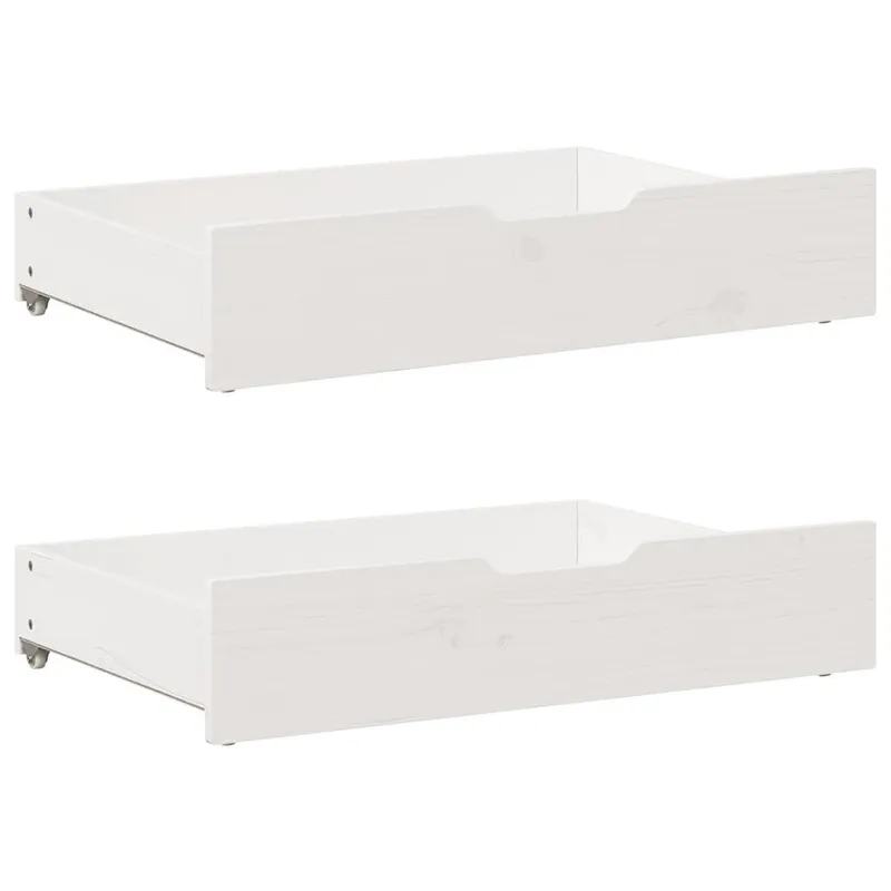 Tiroirs sous le lit 2 pcs blanc 80x55x17 cm bois de pin massif