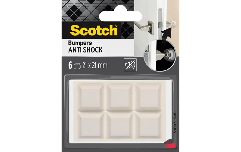 Scotch Schutzpuffer Anti Shock, 21 x 21 mm, transparent, 6er Pack