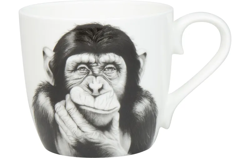 Könitz Universaltasse Denkender Affe 425 ml, bianco