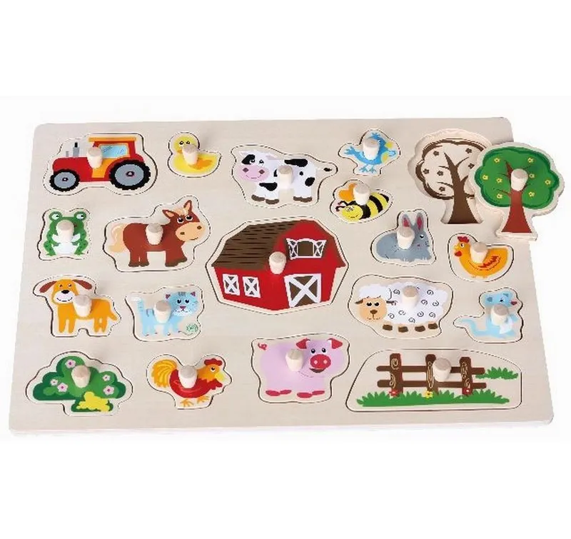 Spielba Holzspielwaren Puzzle Tiere gross with Griffli