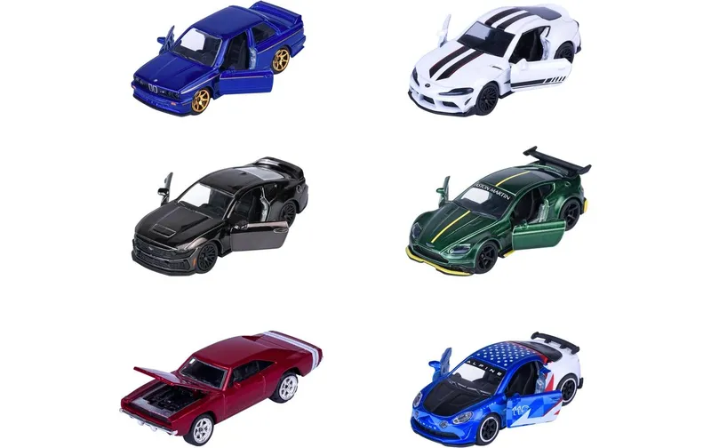 Majorette Showroom Deluxe Cars, 6-sort. 1:64 Metall