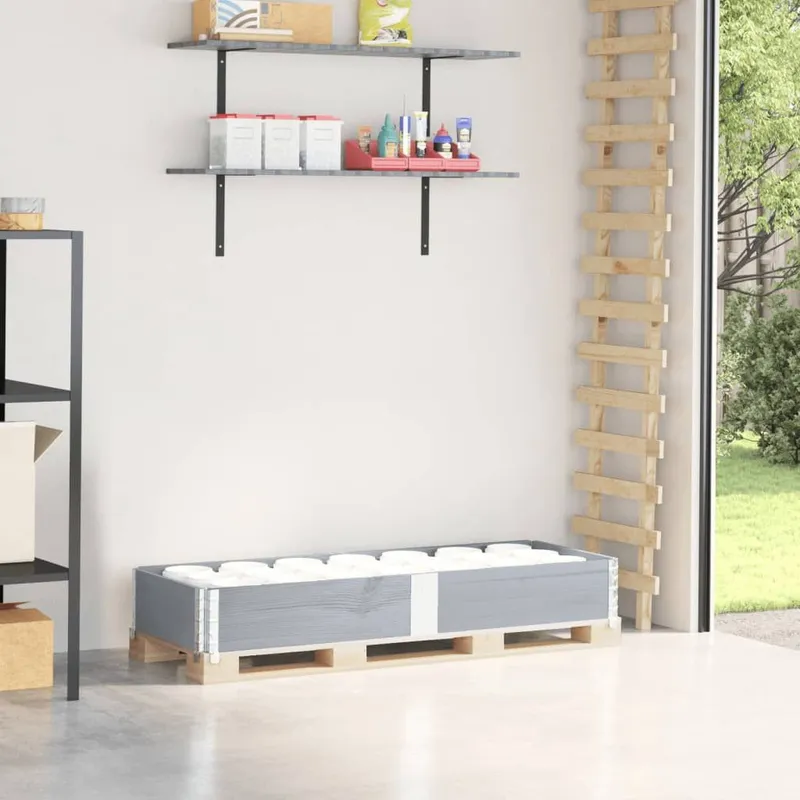 Paletten-Aufsatzrahmen grigio 150x50 cm legno massiccio pino