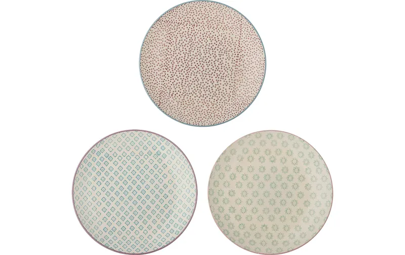 Bloomingville Teller Patrizia, Steingut, ∅ 25 cm, 1 pezzi, assortiert