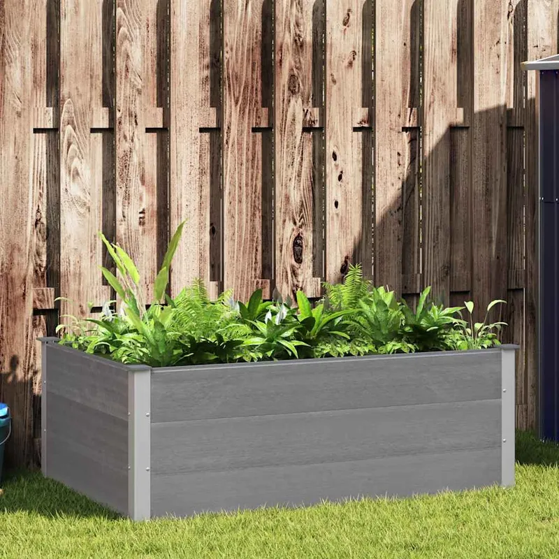 Garten-Hochbeet WPC 150 x 100 x 54 cm Grau