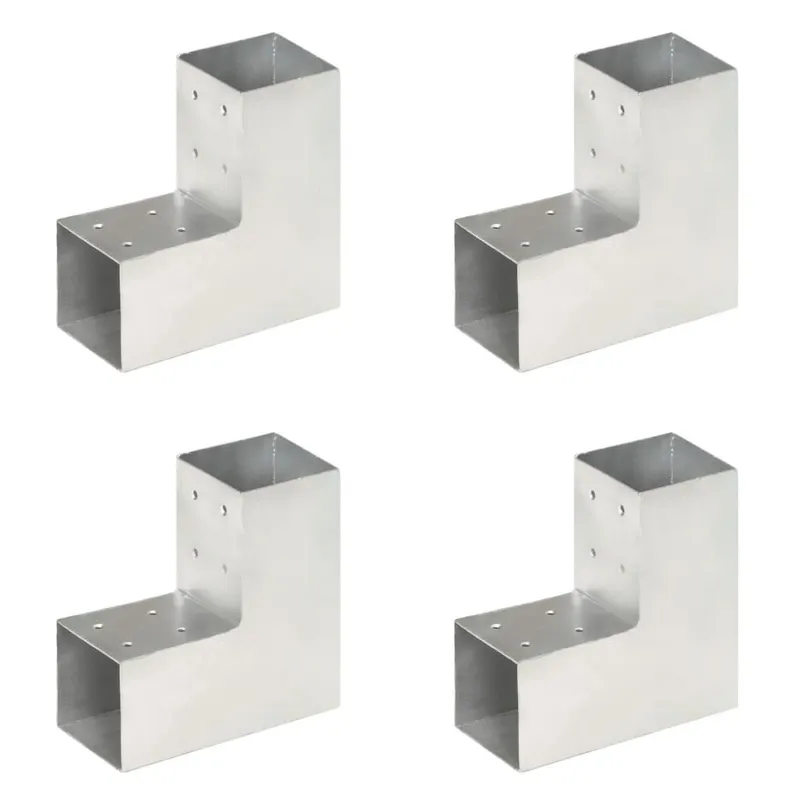 Pfostenverbinder 4 Stk. L-Form Verzinktes Metall 81 x 81 mm
