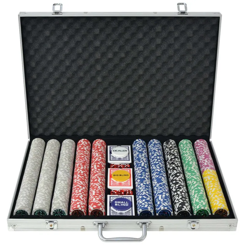 Poker Set with 1.000 Laserchips aluminium