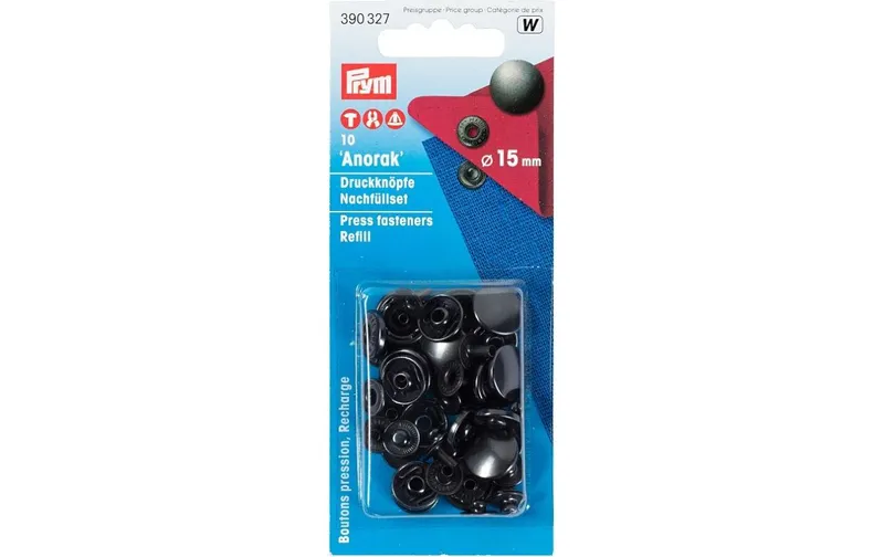 Prym Druckknöpfe Anorak Brüniert, 15 mm