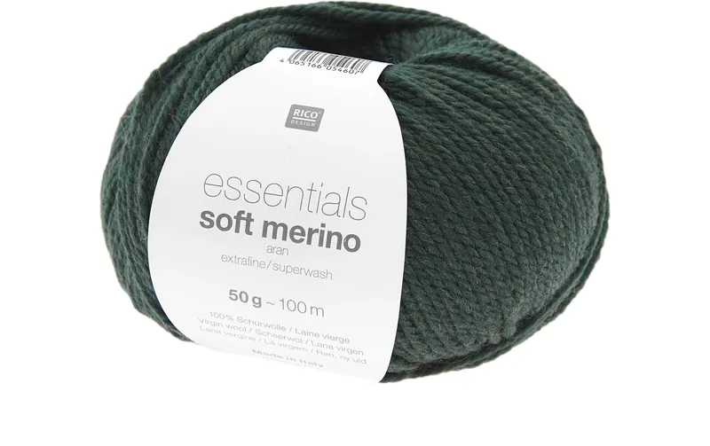 Rico Design Wolle Soft Merino aran 50 g, Dunkelgrün