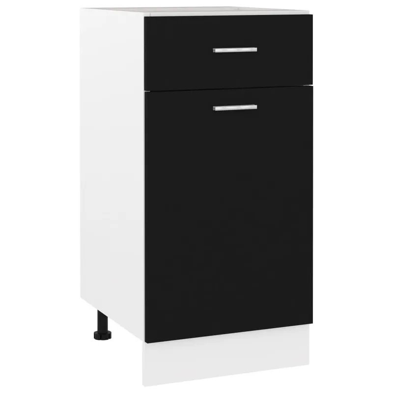Schubunterschrank Lyon Schwarz 40x46x81,5 cm Holzwerkstoff