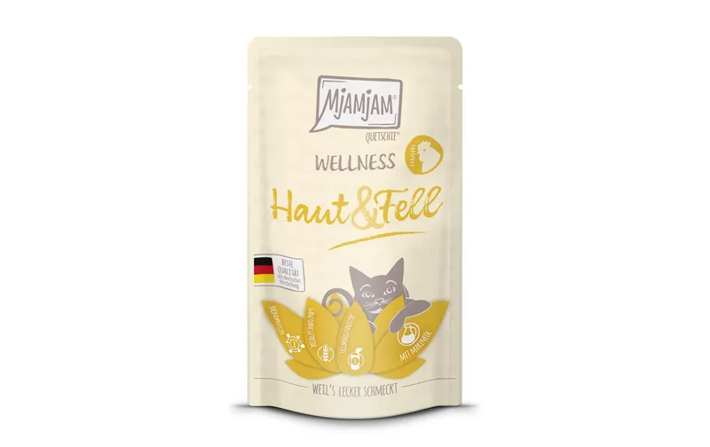 Mjamjam Nassfutter Wellness Haut & Fell Huhn, 125 g