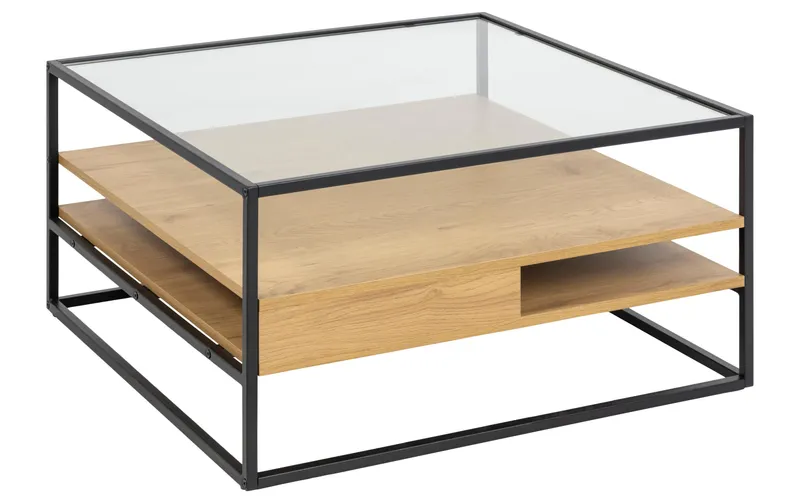 AC Design Couchtisch Randolf 80 cm x 40 cm, black/naturale